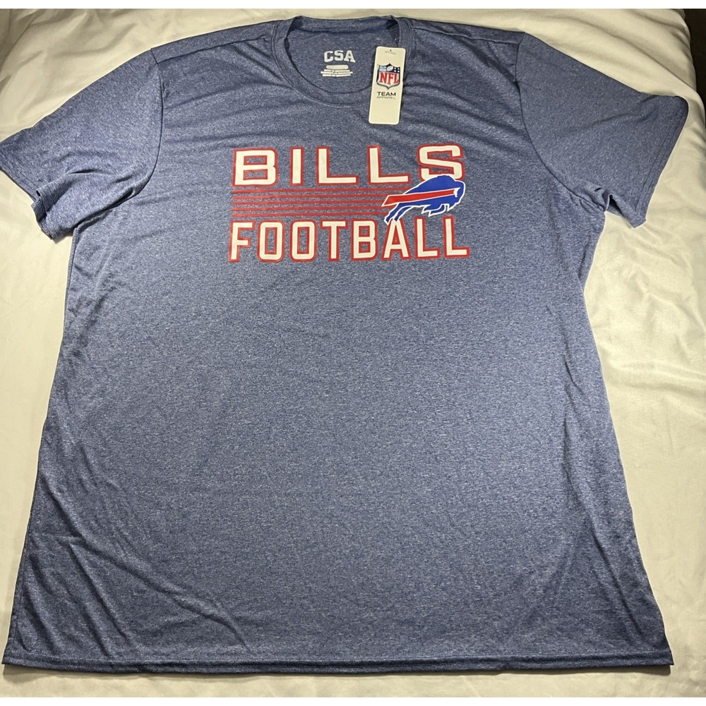 NFL Football Buffalo Bills Graphic Stretchy Shirt Grey/Blue Men's Large